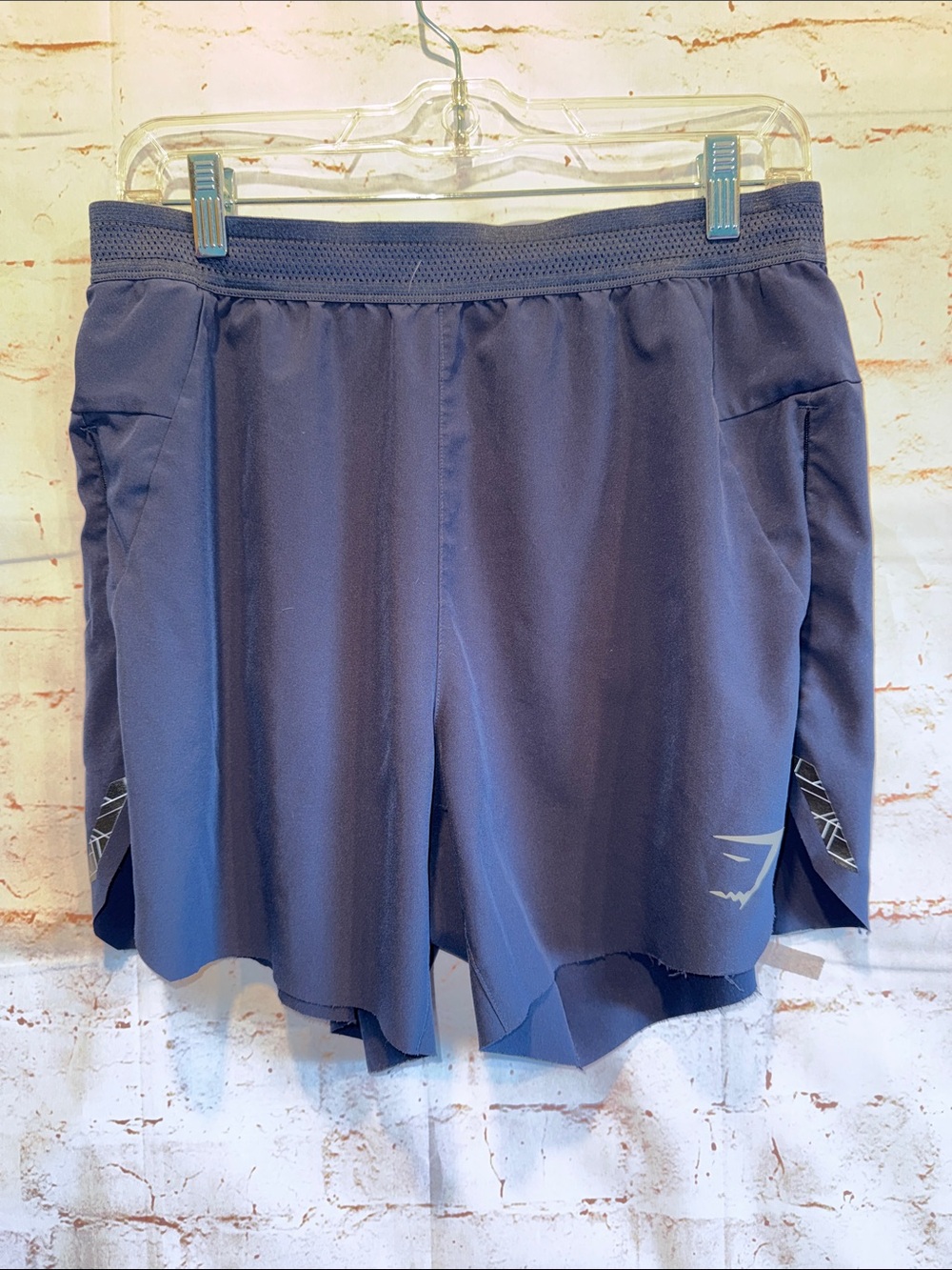 Gymshark Men’s Dark Navy Athletic Training Shorts loose fit pockets running Med